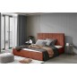Lit double en tissu de qualité luxe, AUDE, marron, 200x200 Lit double en tissu de qualité luxe, AUDE, marron, 200x200