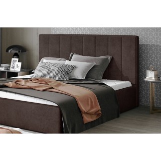 Lit double en tissu de qualité luxe, AUDE, chocolat, 200x200