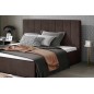 Lit double en tissu de qualité luxe, AUDE, chocolat, 200x200 Lit double en tissu de qualité luxe, AUDE, chocolat, 200x200