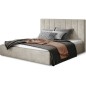 Lit double en tissu velours de qualité luxe, AUDE, beige, 140x200 Lit double en tissu velours de qualité luxe, AUDE, beige, 140x200