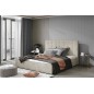 Lit double en tissu velours de qualité luxe, AUDE, beige, 140x200 Lit double en tissu velours de qualité luxe, AUDE, beige, 140x200