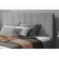 Lit double en tissu velours de qualité luxe, AUDE, gris, 140x200 Lit double en tissu velours de qualité luxe, AUDE, gris, 140x200