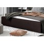 Lit double en tissu velours de qualité luxe, AUDE, chocolat, 140x200 Lit double en tissu velours de qualité luxe, AUDE, chocolat, 140x200