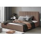 Lit double en tissu velours de qualité luxe, AUDE, marron, 140x200 Lit double en tissu velours de qualité luxe, AUDE, marron, 140x200