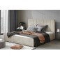 Lit double en tissu velours de qualité luxe, AUDE, beige, 160x200 Lit double en tissu velours de qualité luxe, AUDE, beige, 160x200