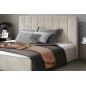Lit double en tissu velours de qualité luxe, AUDE, beige, 160x200 Lit double en tissu velours de qualité luxe, AUDE, beige, 160x200