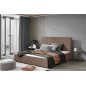 Lit double en tissu velours de qualité luxe, AUDE, marron, 160x200 Lit double en tissu velours de qualité luxe, AUDE, marron, 160x200