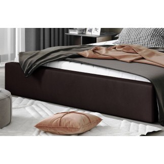 Lit double en tissu velours de qualité luxe, AUDE, chocolat, 160x200