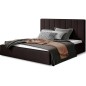 Lit double en tissu velours de qualité luxe, AUDE, chocolat, 160x200 Lit double en tissu velours de qualité luxe, AUDE, chocolat, 160x200