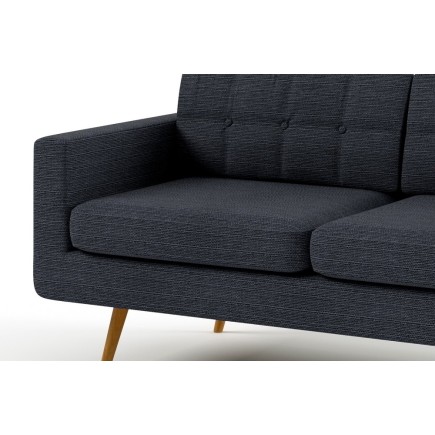 Canapé 3 places en tissu de qualité YVON, gris ardoise