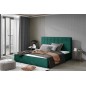Lit double en tissu velours de qualité luxe, AUDE, vert, 160x200 Lit double en tissu velours de qualité luxe, AUDE, vert, 160x200