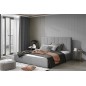 Lit double en tissu velours de qualité luxe, AUDE, gris, 160x200 Lit double en tissu velours de qualité luxe, AUDE, gris, 160x200