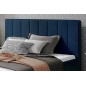 Lit double en tissu velours de qualité luxe, AUDE, bleu, 180x200 Lit double en tissu velours de qualité luxe, AUDE, bleu, 180x200