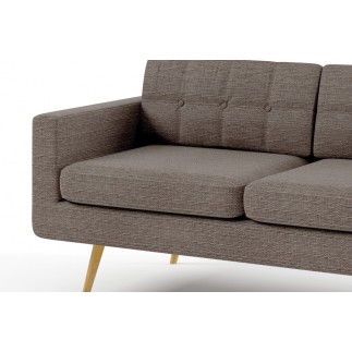 Canapé 2 places en tissu de qualité YVON, beige