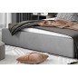 Lit double en tissu velours de qualité luxe, AUDE, gris, 200x200 Lit double en tissu velours de qualité luxe, AUDE, gris, 200x200