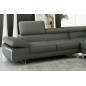Canapé d'angle, en cuir italien (cuir spécial luxe) 5/6 places GUCI, gris foncé, angle droit Canapé d'angle, en cuir italien (cuir spécial luxe) 5/6 places GUCI, gris foncé, angle droit
