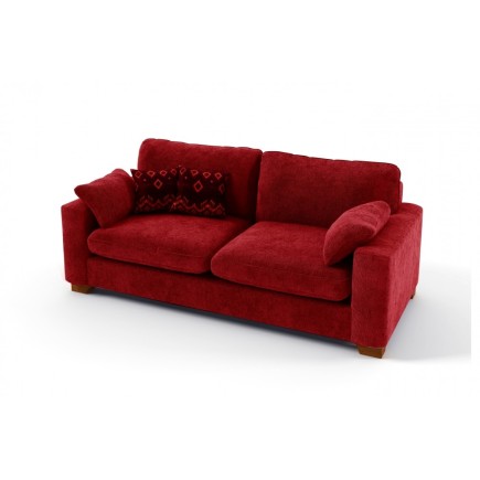 Canapé 3 places en tissu de qualité COSY, rouge.