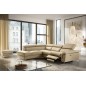 Canapé d'angle relax en 100% tout cuir de luxe italien avec relax électrique et coffre -, 5/6 places SORENTO, beige, angle gauch Canapé d'angle relax en 100% tout cuir de luxe italien avec relax électrique et coffre -, 5/6 places SORENTO, beige, angle gauch