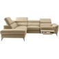 Canapé d'angle relax en 100% tout cuir de luxe italien avec relax électrique et coffre -, 5/6 places SORENTO, beige, angle gauch Canapé d'angle relax en 100% tout cuir de luxe italien avec relax électrique et coffre -, 5/6 places SORENTO, beige, angle gauch