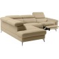 Canapé d'angle relax en 100% tout cuir de luxe italien avec relax électrique et coffre -, 5/6 places SORENTO, beige, angle gauch Canapé d'angle relax en 100% tout cuir de luxe italien avec relax électrique et coffre -, 5/6 places SORENTO, beige, angle gauch
