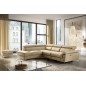 Canapé d'angle relax en 100% tout cuir de luxe italien avec relax électrique et coffre -, 5/6 places SORENTO, beige, angle gauch Canapé d'angle relax en 100% tout cuir de luxe italien avec relax électrique et coffre -, 5/6 places SORENTO, beige, angle gauch