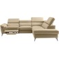 Canapé d'angle relax en 100% tout cuir de luxe italien avec relax électrique et coffre, 5/6 places SORENTO, beige, angle droit ( Canapé d'angle relax en 100% tout cuir de luxe italien avec relax électrique et coffre, 5/6 places SORENTO, beige, angle droit (