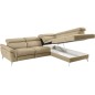 Canapé d'angle relax en 100% tout cuir de luxe italien avec relax électrique et coffre, 5/6 places SORENTO, beige, angle droit ( Canapé d'angle relax en 100% tout cuir de luxe italien avec relax électrique et coffre, 5/6 places SORENTO, beige, angle droit (