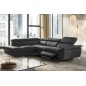 Canapé d'angle relax en 100% tout cuir de luxe italien avec relax électrique et coffre, 5/6 places SORENTO, noir, angle gauche Canapé d'angle relax en 100% tout cuir de luxe italien avec relax électrique et coffre, 5/6 places SORENTO, noir, angle gauche