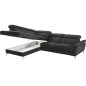 Canapé d'angle relax en 100% tout cuir de luxe italien avec relax électrique et coffre, 5/6 places SORENTO, noir, angle gauche Canapé d'angle relax en 100% tout cuir de luxe italien avec relax électrique et coffre, 5/6 places SORENTO, noir, angle gauche