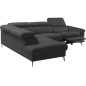 Canapé d'angle relax en 100% tout cuir de luxe italien avec relax électrique et coffre, 5/6 places SORENTO, noir, angle gauche Canapé d'angle relax en 100% tout cuir de luxe italien avec relax électrique et coffre, 5/6 places SORENTO, noir, angle gauche
