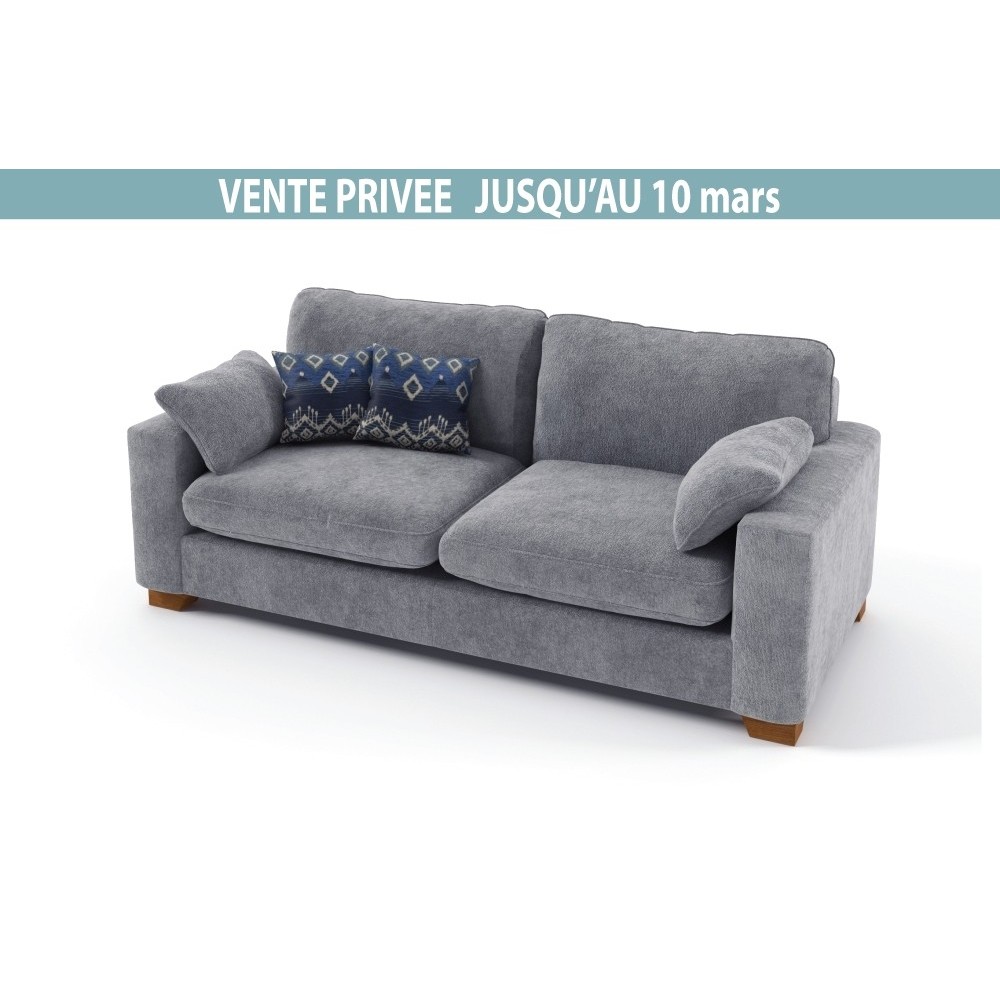 Canapé 3 places en tissu de qualité COSY, gris, Gris brun Canapé 3 places en tissu de qualité COSY, gris, Gris brun