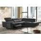 Canapé d'angle relax en 100% tout cuir de luxe italien avec relax électrique et coffre, 5/6 places SORENTO, noir, angle droit (v Canapé d'angle relax en 100% tout cuir de luxe italien avec relax électrique et coffre, 5/6 places SORENTO, noir, angle droit (v