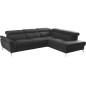 Canapé d'angle relax en 100% tout cuir de luxe italien avec relax électrique et coffre, 5/6 places SORENTO, noir, angle droit (v Canapé d'angle relax en 100% tout cuir de luxe italien avec relax électrique et coffre, 5/6 places SORENTO, noir, angle droit (v