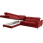 Canapé d'angle relax en 100% tout cuir de luxe italien avec relax électrique et coffre -, 5/6 places SORENTO, rouge foncé, angle Canapé d'angle relax en 100% tout cuir de luxe italien avec relax électrique et coffre -, 5/6 places SORENTO, rouge foncé, angle