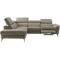 Canapé d'angle relax en 100% tout cuir de luxe italien avec relax électrique et coffre -, 5/6 places SORENTO, taupe, angle gauch Canapé d'angle relax en 100% tout cuir de luxe italien avec relax électrique et coffre -, 5/6 places SORENTO, taupe, angle gauch