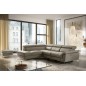 Canapé d'angle relax en 100% tout cuir de luxe italien avec relax électrique et coffre -, 5/6 places SORENTO, taupe, angle gauch Canapé d'angle relax en 100% tout cuir de luxe italien avec relax électrique et coffre -, 5/6 places SORENTO, taupe, angle gauch