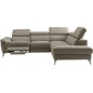 Canapé d'angle relax en 100% tout cuir de luxe italien avec relax électrique et coffre, 5/6 places SORENTO, taupe, angle droit ( Canapé d'angle relax en 100% tout cuir de luxe italien avec relax électrique et coffre, 5/6 places SORENTO, taupe, angle droit (