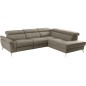 Canapé d'angle relax en 100% tout cuir de luxe italien avec relax électrique et coffre, 5/6 places SORENTO, taupe, angle droit ( Canapé d'angle relax en 100% tout cuir de luxe italien avec relax électrique et coffre, 5/6 places SORENTO, taupe, angle droit (