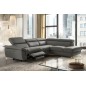 Canapé d'angle relax en 100% tout cuir de luxe italien avec relax électrique et coffre, 5/6 places SORENTO, gris foncé, angle dr Canapé d'angle relax en 100% tout cuir de luxe italien avec relax électrique et coffre, 5/6 places SORENTO, gris foncé, angle dr
