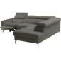 Canapé d'angle relax en 100% tout cuir de luxe italien avec relax électrique et coffre, 5/6 places SORENTO, gris foncé, angle dr Canapé d'angle relax en 100% tout cuir de luxe italien avec relax électrique et coffre, 5/6 places SORENTO, gris foncé, angle dr