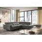 Canapé d'angle relax en 100% tout cuir de luxe italien avec relax électrique et coffre, 5/6 places SORENTO, gris foncé, angle dr Canapé d'angle relax en 100% tout cuir de luxe italien avec relax électrique et coffre, 5/6 places SORENTO, gris foncé, angle dr