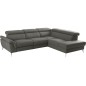 Canapé d'angle relax en 100% tout cuir de luxe italien avec relax électrique et coffre, 5/6 places SORENTO, gris foncé, angle dr Canapé d'angle relax en 100% tout cuir de luxe italien avec relax électrique et coffre, 5/6 places SORENTO, gris foncé, angle dr