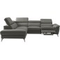 Canapé d'angle relax en 100% tout cuir de luxe italien avec relax électrique et coffre -, 5/6 places SORENTO, gris foncé, angle Canapé d'angle relax en 100% tout cuir de luxe italien avec relax électrique et coffre -, 5/6 places SORENTO, gris foncé, angle