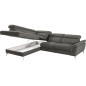 Canapé d'angle relax en 100% tout cuir de luxe italien avec relax électrique et coffre -, 5/6 places SORENTO, gris foncé, angle Canapé d'angle relax en 100% tout cuir de luxe italien avec relax électrique et coffre -, 5/6 places SORENTO, gris foncé, angle