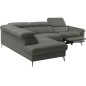 Canapé d'angle relax en 100% tout cuir de luxe italien avec relax électrique et coffre -, 5/6 places SORENTO, gris foncé, angle Canapé d'angle relax en 100% tout cuir de luxe italien avec relax électrique et coffre -, 5/6 places SORENTO, gris foncé, angle