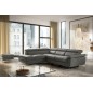 Canapé d'angle relax en 100% tout cuir de luxe italien avec relax électrique et coffre -, 5/6 places SORENTO, gris foncé, angle Canapé d'angle relax en 100% tout cuir de luxe italien avec relax électrique et coffre -, 5/6 places SORENTO, gris foncé, angle