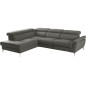 Canapé d'angle relax en 100% tout cuir de luxe italien avec relax électrique et coffre -, 5/6 places SORENTO, gris foncé, angle Canapé d'angle relax en 100% tout cuir de luxe italien avec relax électrique et coffre -, 5/6 places SORENTO, gris foncé, angle