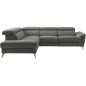 Canapé d'angle relax en 100% tout cuir de luxe italien avec relax électrique et coffre -, 5/6 places SORENTO, gris foncé, angle Canapé d'angle relax en 100% tout cuir de luxe italien avec relax électrique et coffre -, 5/6 places SORENTO, gris foncé, angle