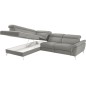 Canapé d'angle relax en 100% tout cuir de luxe italien avec relax électrique et coffre -, 5/6 places SORENTO, gris clair, angle Canapé d'angle relax en 100% tout cuir de luxe italien avec relax électrique et coffre -, 5/6 places SORENTO, gris clair, angle