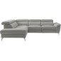 Canapé d'angle relax en 100% tout cuir de luxe italien avec relax électrique et coffre -, 5/6 places SORENTO, gris clair, angle Canapé d'angle relax en 100% tout cuir de luxe italien avec relax électrique et coffre -, 5/6 places SORENTO, gris clair, angle